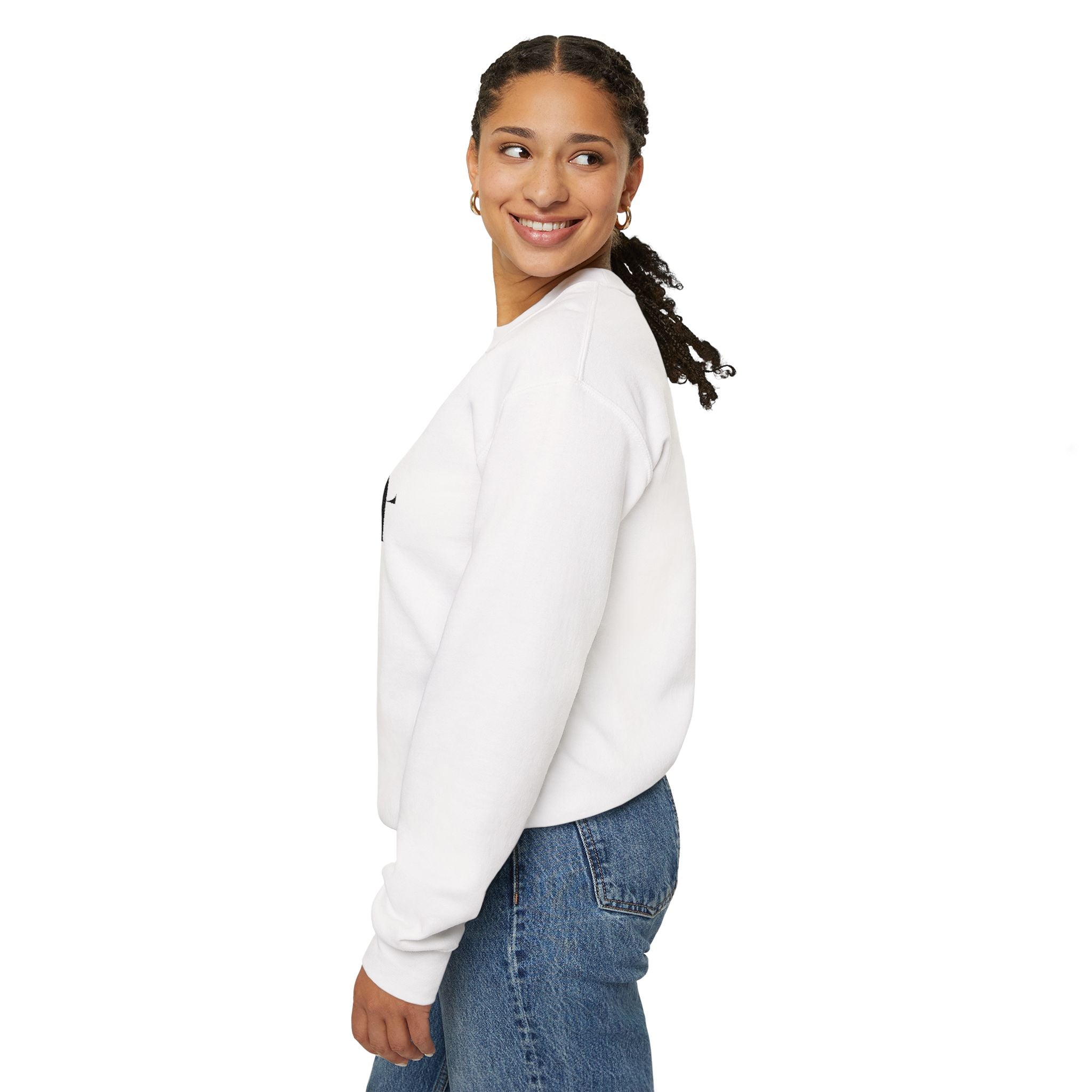 Lord Of Lords™ One B&W Women White Crewneck Sweatshirt